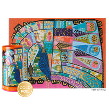 Load image into Gallery viewer, WerkShoppe Gilded Peacock Goild Foil 1000 Piece Puzzle