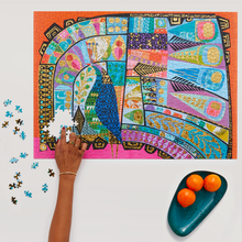 Load image into Gallery viewer, WerkShoppe Gilded Peacock Goild Foil 1000 Piece Puzzle