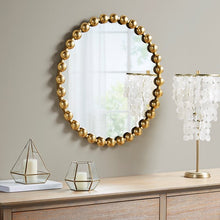 Load image into Gallery viewer, Round Antique Metallic Gold Ball Mirror