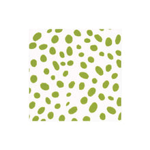 Load image into Gallery viewer, Caspari Green Spots Linen Napkins/Guest Towels