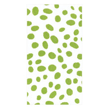 Load image into Gallery viewer, Caspari Green Spots Linen Napkins/Guest Towels
