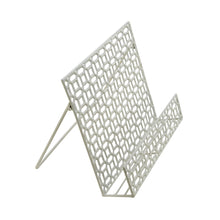 Load image into Gallery viewer, White Metal Geometric Cookbook Stand
