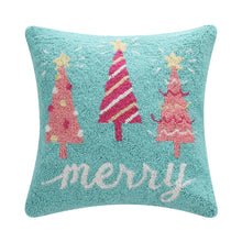 Load image into Gallery viewer, Christmas Merry Trees Hook Pillow - 16 x 16