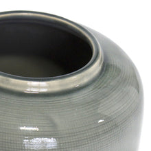 Load image into Gallery viewer, Grey/Green Crackled Glazed Ceramic Vase with Removable Lid