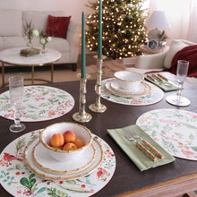 Load image into Gallery viewer, Happy Christmas Reversible 16" Round Placemats - Set of 4