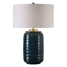 Load image into Gallery viewer, Dark Teal Glazed Ceramic Lamp