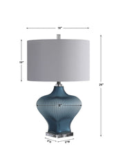 Load image into Gallery viewer, Frosted Turquoise Glass Lamp