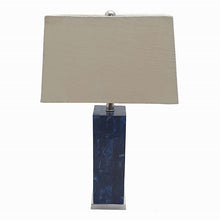 Load image into Gallery viewer, Square Blue Pillar Table Lamp