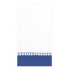 Load image into Gallery viewer, Caspari Linen Border Paper Cocktail Napkins/Guest Towels in Marine Blue-