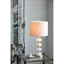 Load image into Gallery viewer, Vintage Look with Modern Flair White/Gold Lamp