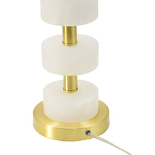 Load image into Gallery viewer, Vintage Look with Modern Flair White/Gold Lamp
