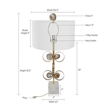 Load image into Gallery viewer, Gold Edged Agate Surroundeed by Gold Rings Table Lamp