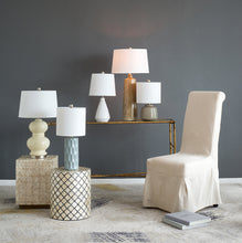 Load image into Gallery viewer, Buttery Yellow & Crisp Ivory Ceramic Table Lamp