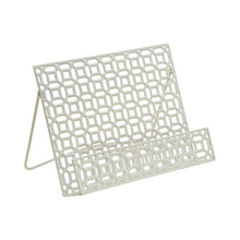 Load image into Gallery viewer, White Metal Geometric Cookbook Stand
