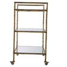 Load image into Gallery viewer, Elegant Antique Gold Metal Cart
