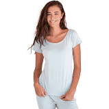 Load image into Gallery viewer, Faceplant Dreams Bamboo Short Sleeve V Neck Shirt-Aqua
