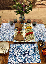 Load image into Gallery viewer, Lucy Grymes Blue Burst Paper Placemat Pad - 24 Sheets