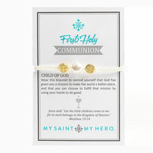 Load image into Gallery viewer, My Saint My Hero - First Holy Communion Bracelet - White/Gold