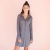 Load image into Gallery viewer, Faceplant Dreams Bamboo Boyfriend Shirt - Earl Grey