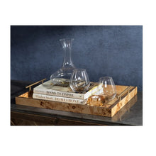 Load image into Gallery viewer, Leiden Burl Rectangular Tray w/ Gold Handles