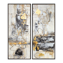 Load image into Gallery viewer, Modern Hand Painted Bold Abstract Framed Canvases - Set of 2