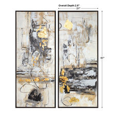 Load image into Gallery viewer, Modern Hand Painted Bold Abstract Framed Canvases - Set of 2