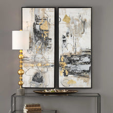 Load image into Gallery viewer, Modern Hand Painted Bold Abstract Framed Canvases - Set of 2