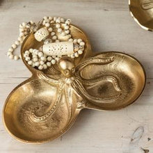 Load image into Gallery viewer, Gold Octopus Bowl w/ 3 Sections
