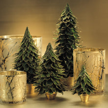 Load image into Gallery viewer, Natural Green Leaves Tabletop Tree on Gold Pot - Medium