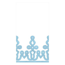 Load image into Gallery viewer, Caspari Dessin Passementerie Paper Linen Cocktail Napkins/Guest Towels in Stone Blue