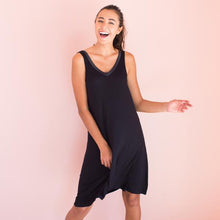 Load image into Gallery viewer, Faceplant Dreams Bamboo V-Neck Nightshirt - Black
