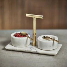 Load image into Gallery viewer, Ellie Marble Condiment Bowls with Spoons