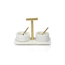 Load image into Gallery viewer, Ellie Marble Condiment Bowls with Spoons