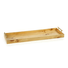 Load image into Gallery viewer, Leiden Burl Wood Rectangular Tray with Gold Handles - Large