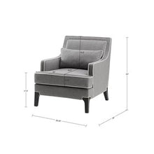 Load image into Gallery viewer, Grey Arm Chair w/ Ivory Welting