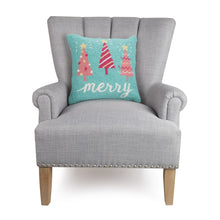 Load image into Gallery viewer, Christmas Merry Trees Hook Pillow - 16 x 16