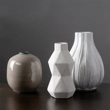 Load image into Gallery viewer, Large White Ceramic Vase - 14.25" Tall