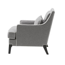 Load image into Gallery viewer, Grey Arm Chair w/ Ivory Welting
