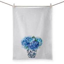 Load image into Gallery viewer, Dreaming In Blue - Hydrangeas Tea Towel