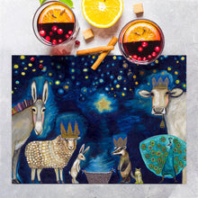 Load image into Gallery viewer, Holiday Animal Nativity Vinyl Placemat