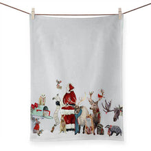 Load image into Gallery viewer, Holiday Christmas Santa with List Tea Towel