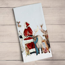 Load image into Gallery viewer, Holiday Christmas Santa with List Tea Towel
