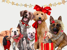 Load image into Gallery viewer, Festive Puppy Pack Vinyl Floorcloth 30x22.5