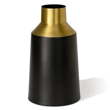 Load image into Gallery viewer, Stylish Modern Brushed Gold & Black Vase