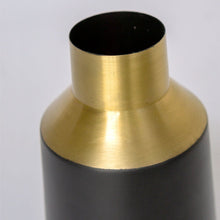 Load image into Gallery viewer, Stylish Modern Brushed Gold & Black Vase