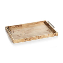 Load image into Gallery viewer, Leiden Burl Rectangular Tray w/ Gold Handles