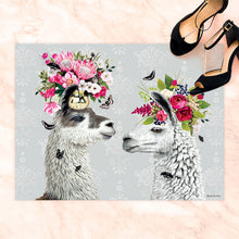 Load image into Gallery viewer, Lovely Llamas Vinyl Floorcloth