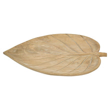 Load image into Gallery viewer, Hand Carved Mango Wood Leaf Shaped Tray
