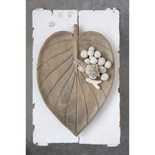 Load image into Gallery viewer, Hand Carved Mango Wood Leaf Shaped Tray