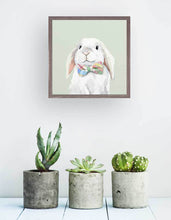 Load image into Gallery viewer, Pastel Plaid Bow-Tie Bunny Mini Framed Canvas